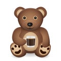 Teddy bear with coffee cup Royalty Free Stock Photo