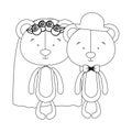 Teddy bear couple groom and bride icon image