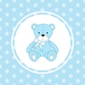 Teddy Bear - cute blue character design.