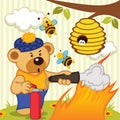 Teddy bear extinguishes fire