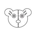 Teddy bear face icon. Element of cyber security for mobile concept and web apps icon. Thin line icon for website design and Royalty Free Stock Photo