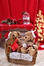 Teddy bears at christmas time Royalty Free Stock Photo