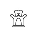 Teddy bear finger toy line icon