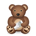 Teddy bear with five euro banknote Royalty Free Stock Photo