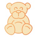 Teddy bear flat icon. Plush toy orange icons in trendy flat style. Ted gradient style design, designed for web and app