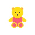 Teddy bear flat icon, vector illustration