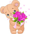 Teddy Bear giving bouquet