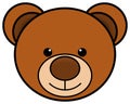 Teddy bear head icon. Cute toy clipart. Vector illustration Royalty Free Stock Photo