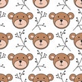 Teddy bear head seamless pattern Royalty Free Stock Photo