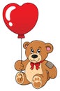 Teddy bear with heart shaped balloon Royalty Free Stock Photo