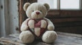 Teddy Bear Holding Patchwork Heart Toy Royalty Free Stock Photo