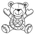 Teddy bear icon. Hand drawn soft toy Royalty Free Stock Photo