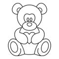 Teddy bear icon, outline style Royalty Free Stock Photo
