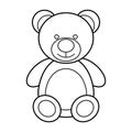 Teddy bear icon. Outline vector illustration isolated on white background. Coloring book page for children Royalty Free Stock Photo