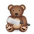 Teddy bear with kitchen cleaver