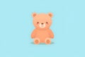 Teddy bear on light blue background. Minimalistic greeting card.