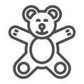 Teddy Bear line icon, Kids toys concept, plush toy sign on white background, Little teddy bear icon in outline style for Royalty Free Stock Photo