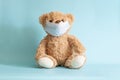 Teddy Bear on medical backgroud with space fo text Royalty Free Stock Photo