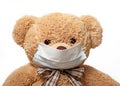 Teddy bear in a medical mask
