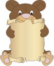 Teddy bear with parchment Royalty Free Stock Photo