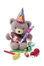 Teddy Bear with Party Favors Royalty Free Stock Photo