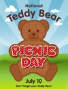Teddy Bear Picnic Day Poster Royalty Free Stock Photo