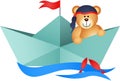 Teddy Bear Pirate in a Boat Royalty Free Stock Photo