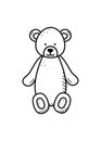 Teddy bear plush cartoon. Vector illustration stuffed bear toy for children. Doodle style