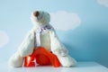 Teddy bear on the potty Royalty Free Stock Photo