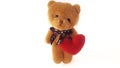 Teddy bear with a red heart,Valentine's day. Royalty Free Stock Photo