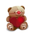 Teddy bear with red rubber clown nose