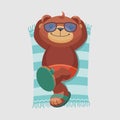 Teddy bear relax and chill vector illustration