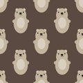 Teddy bear seamless art brown simple pattern Royalty Free Stock Photo