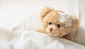 Teddy bear sick in the hospital Royalty Free Stock Photo