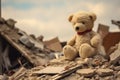 Teddy Bear Sits Atop House Ruins After Earthquakes Destruction