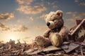 Teddy Bear Sits Atop House Ruins After Earthquakes Destruction