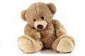 Teddy bear sitting on white background Royalty Free Stock Photo