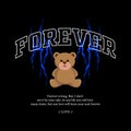 Teddy bear streetwear graphic design vector clothing brand