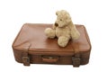 Teddy bear with suitcase Royalty Free Stock Photo