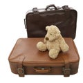 Teddy bear with suitcase Royalty Free Stock Photo