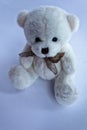 Teddy Bear toy alone with dark blue background. Lonely concept, lost child Royalty Free Stock Photo