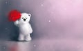 Teddy Bear toy alone on in front mint background