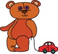 Teddy bear with toy car