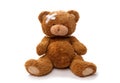 teddy bear toy with medical patch on head