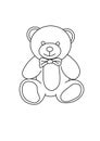 Teddy bear toys black and white lineart drawing illustration. Hand drawn coloring pages lineart illustration in black and white