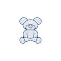 Teddy bear thin line icon. teddy bear linear hand drawn style line icon Royalty Free Stock Photo