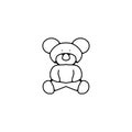 teddy bear thin line icon. teddy bear linear outline icon Royalty Free Stock Photo