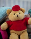 The teddy bear is wearing a red shirt. Royalty Free Stock Photo