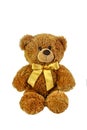 Teddy bear on white background isolate. Selective focus. Royalty Free Stock Photo