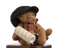 Teddy bear working as a painter with a cap Royalty Free Stock Photo